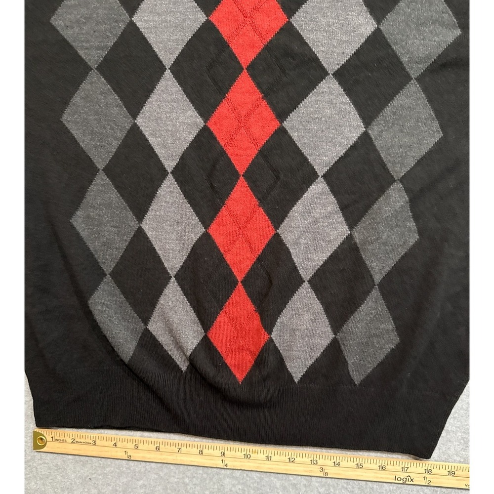 Dockers Acrylic Black, Red & Gray Argyle Soft Crew Neck Sweater Size XXL - Picture 7 of 11